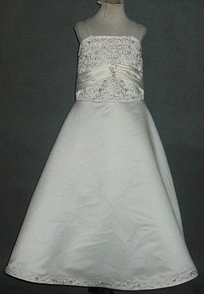 white flower girl dress